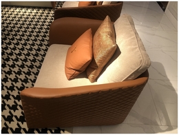Дизайнерское кресло для отдыха ABROR (эко-кожа+ткань FD) - 3