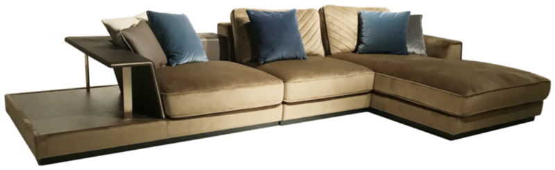 Дизайнерский угловой диван LYNN SOFA (ТканьFD+ матовый шпон)